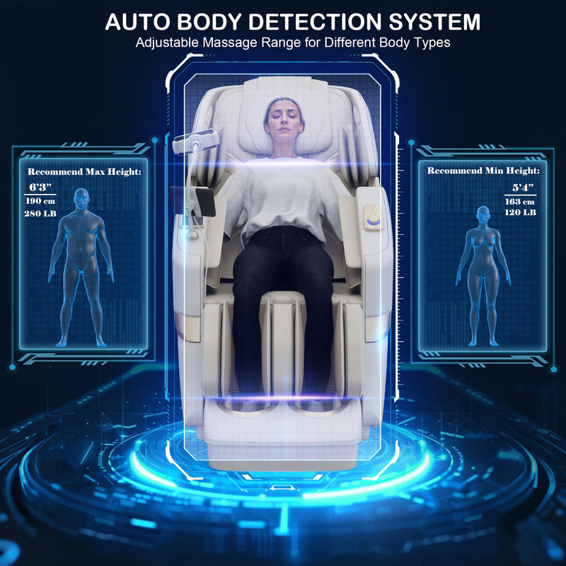 KoziSense KZ-313 New Heated Jade Stone Massage Chair (White)