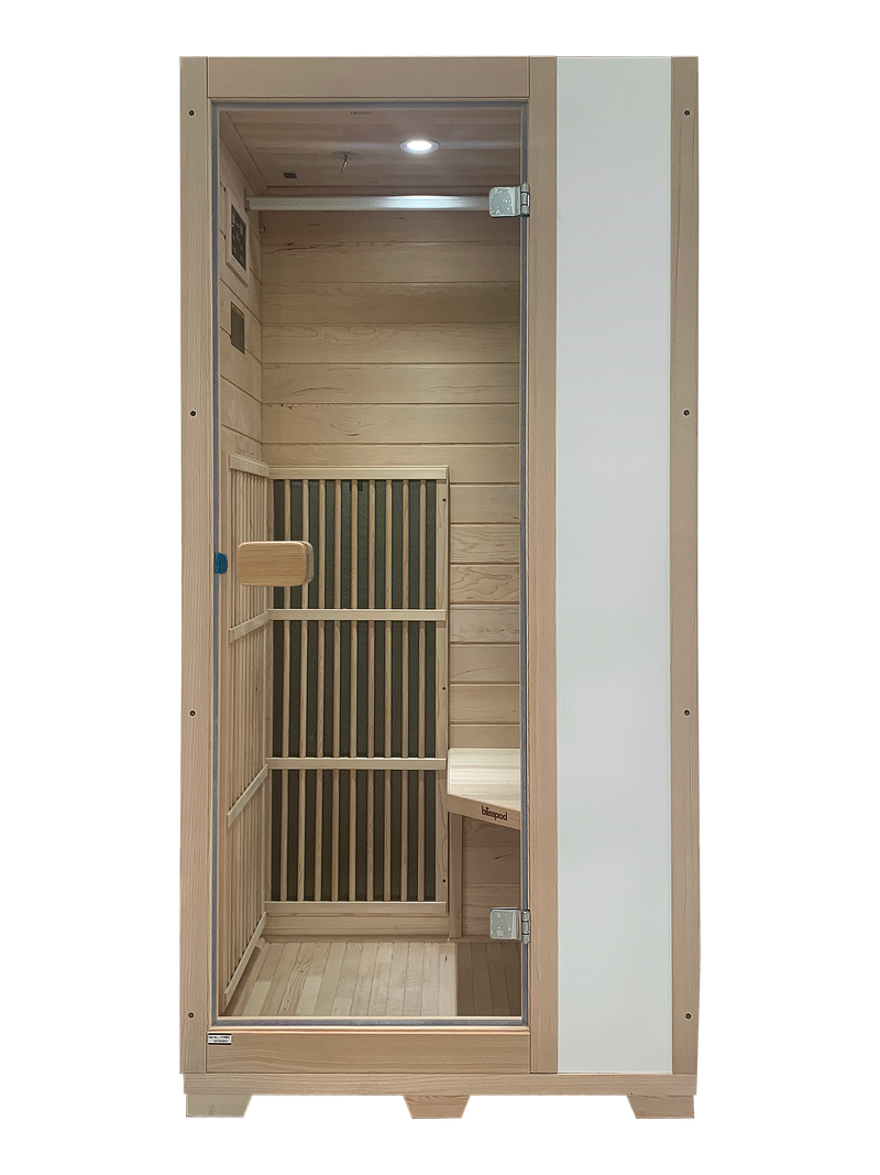 Blisspod | Vienna | Far Infrared Sauna | Canadian Hemlock Very Low EMF | 72.8"H x 35.4"W x 25.6"D | 1 Person