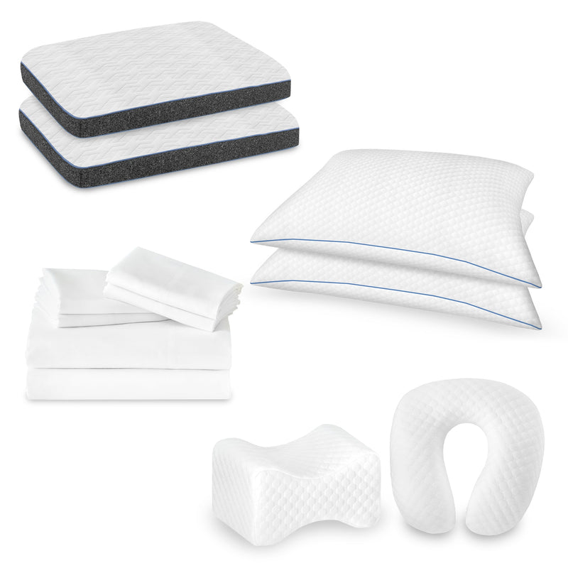 Restonic ComfortCare Hybrid Euro Top Mattress King Size with 12-Piece Bedding Set