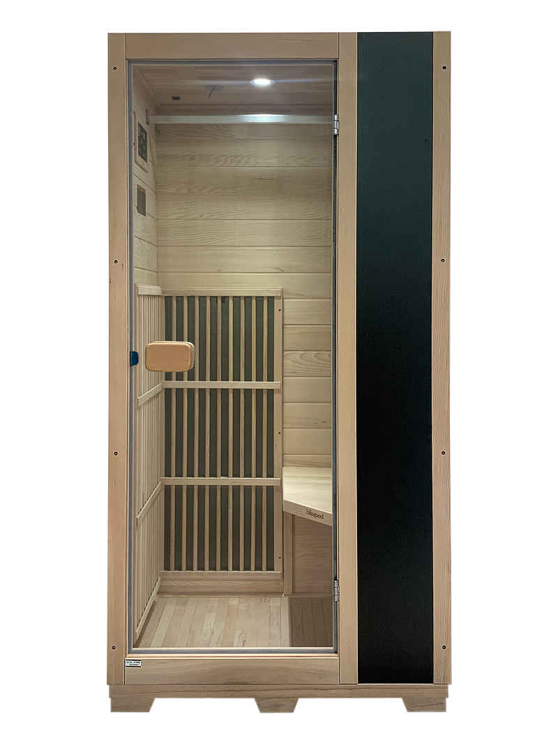 Blisspod | Vienna | Far Infrared Sauna | Canadian Hemlock Very Low EMF | 72.8"H x 35.4"W x 25.6"D | 1 Person