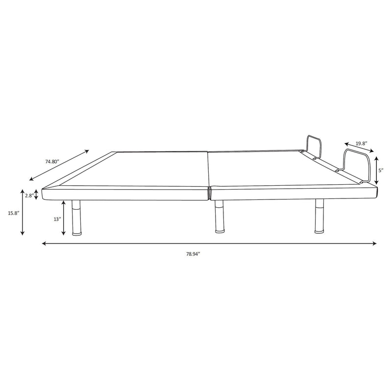 Kelven - Adjustable Bed Base With Wireless Remote And Dual Massage Motors