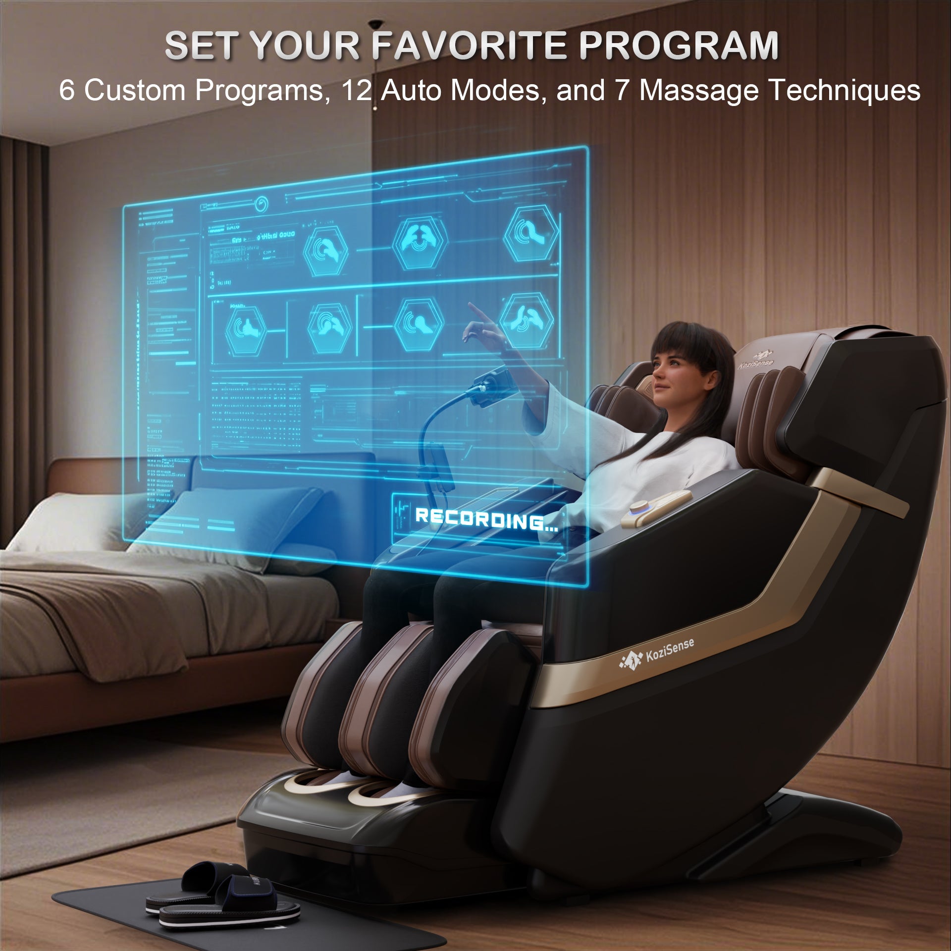 KoziSense KZ-313 New Heated Jade Stone Massage Chair — Renew