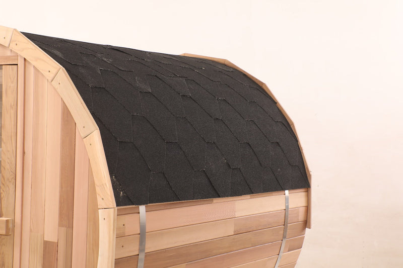 Blisspod | Prague | Canadian Red Cedar Outdoor Steam Barell Sauna | Full Glass Back